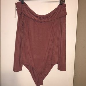 Off the shoulder Muave bodysuit